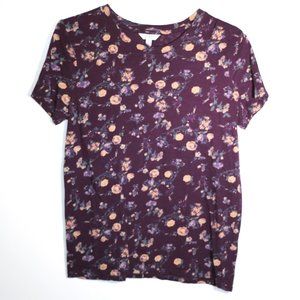 Lucky brand maroon shirt with rose prints